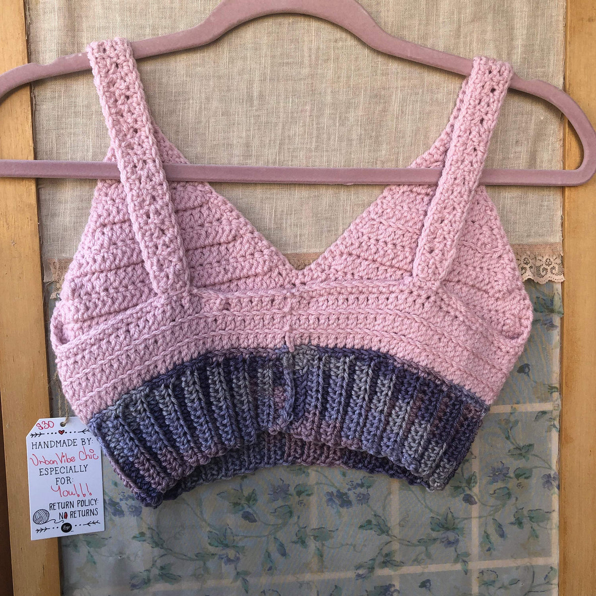 Crochet Bralette, Merino Wool Top for Summer, Hand-crocheted Crop Top,  Crochet Clothing Accessory, More Colors Available 