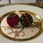 African Print Button Earring  - Delightful