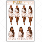 Black Girl Stickers - Paris & Blush