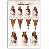 Black Girl Stickers - Paris & Blush