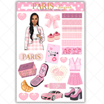 Black Girl Stickers - Pink Paris Classy Full Sheet 2