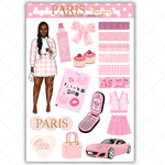 Black Girl Stickers - Pink Paris Classy Full Sheet 2