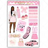 Black Girl Stickers - Pink Paris Classy Full Sheet 2