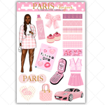 Black Girl Stickers - Pink Paris Classy Full Sheet 2