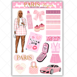 Black Girl Stickers - Pink Paris Classy Full Sheet 2