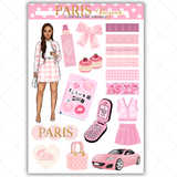 Black Girl Stickers - Pink Paris Classy Full Sheet 2