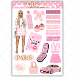 Black Girl Stickers - Pink Paris Classy Full Sheet 2