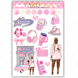 Black Girl Stickers - Pink Paris Classy Full Sheet 1