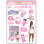 Black Girl Stickers - Pink Paris Classy Full Sheet 1