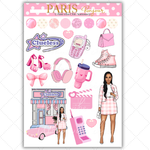 Black Girl Stickers - Pink Paris Classy Full Sheet 1