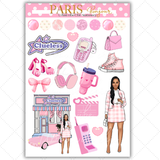 Black Girl Stickers - Pink Paris Classy Full Sheet 1