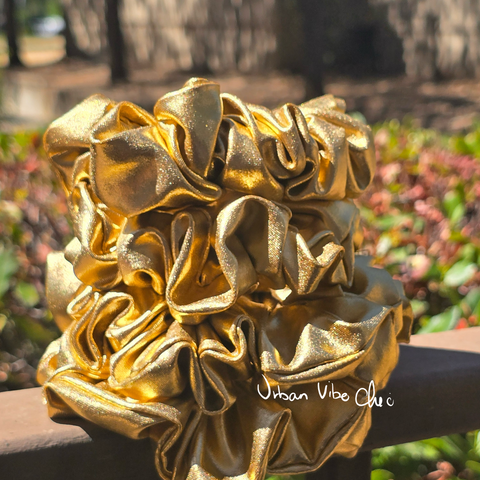 Unique Hair Scrunchies - Gold