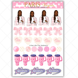 Black Girl Stickers - Pink Paris & Classy Sheet 1