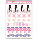 Black Girl Stickers - Pink Paris & Classy Sheet 1