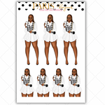 Black Girl Stickers - Paris Black & White