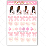 Black Girl Stickers - Pink Paris & Classy Sheet 2