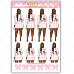 Black Girl Stickers - Pink Paris