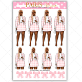 Black Girl Stickers - Pink Paris