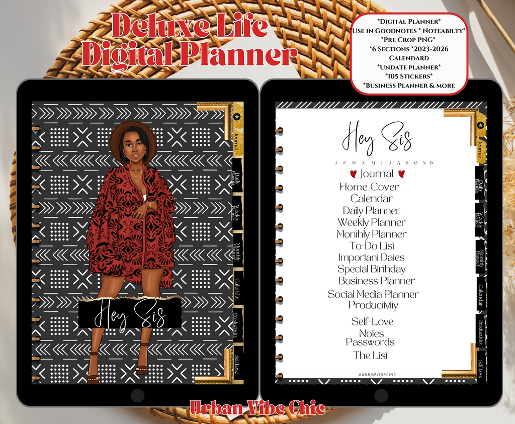 2024 Digital Planner, Digital Life Planner Goodnotes, Black Girl Digit –  Urban Vibe Chic