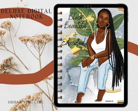 Black Girl Digital Planner, Nurse digital planner, Black Girl Digital Stickers, Pre-Cropped Stickers, Digital Notebook, Black Girl Templates