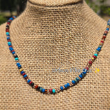 Natural Blue  Daisy Beaded Necklace |Flower Bead Bead Necklace | Urban Vibe Chic | Seed Bead Jewelry