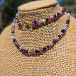 Purple Knight Daisy Beaded Necklace |Flower Bead Bead Necklace | Urban Vibe Chic | Seed Bead Jewelry