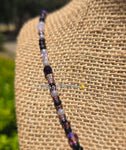 Purple Knight Daisy Beaded Necklace |Flower Bead Bead Necklace | Urban Vibe Chic | Seed Bead Jewelry