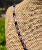 Purple Knight Daisy Beaded Necklace |Flower Bead Bead Necklace | Urban Vibe Chic | Seed Bead Jewelry