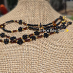 Black & Brown Daisy Beaded Anklet |Flower Bead Bead Anklet | Urban Vibe Chic | Seed Bead Jewelry