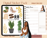 Black Girl Digital Planner, Nurse digital planner, Black Girl Digital Stickers, Pre-Cropped Stickers, Digital Notebook, Black Girl Templates