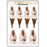 Black Girl Stickers - Paris & Blush