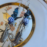 Sea Side Clay Beaded Earrings - Sliver