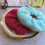 Crochet Unique Hair Scrunchies - Cool Blue