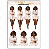 Black Girl Stickers - Paris & Blush