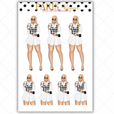 Black Girl Stickers - Paris Black & White