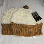 Top Bun Crochet Beanie Hat