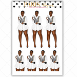 Black Girl Stickers - Paris Black & White