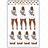 Black Girl Stickers - Paris Black & White