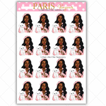 Black Girl Stickers - Pink Paris & Puppie