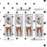 Black Girl Bookmarks -Pairs Black & White