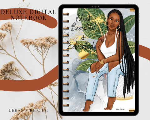 Black Girl Digital Planner, Nurse digital planner, Black Girl Digital Stickers, Pre-Cropped Stickers, Digital Notebook, Black Girl Templates