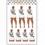 Black Girl Stickers - Paris Black & White