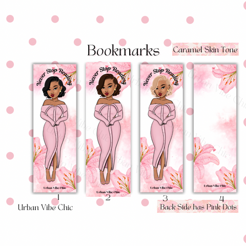 Black Girl Bookmarks - Pink Never Stop Reading