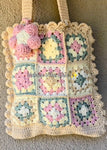 Crochet Tote Bag, Crochet Shoulder Bag - Pastel