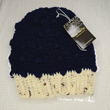 Crochet Beanie Hat - Navy Blue