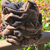 Plaid Hair Scrunchies -  Brownie