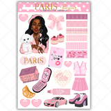 Black Girl Stickers - Pink Paris & Puppie Full Sheet