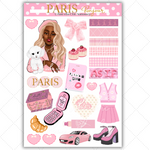 Black Girl Stickers - Pink Paris & Puppie Full Sheet