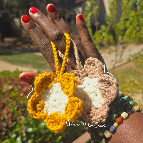 Crochet Flower Keychain | Crochet Bag Charm