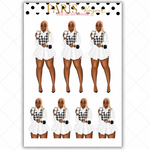 Black Girl Stickers - Paris Black & White